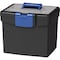 Storex File Storage Box, 10-9/10"Wx13-1/4"Dx11"H, Black/Blue STX61415B02C - alternate 1